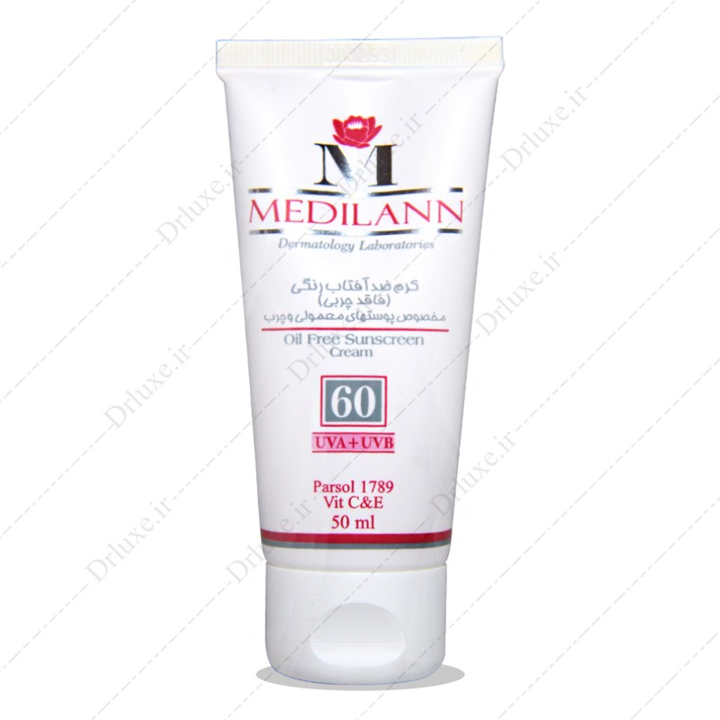 کرم ضدآفتاب SPF60 رنگی فاقد چربی مدیلن 50 میلی لیتر