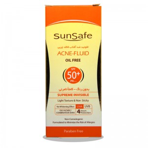 ضد آفتاب فلوئید SPF50 بدون رنگ فاقد چربی سان سیف 50 میلی لیتر