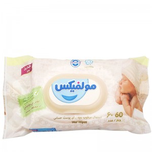 دستمال مرطوب بچه پوست حساس مولفیکس 60 عددی