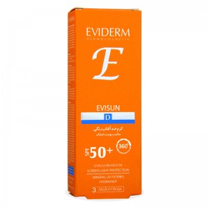 کرم ضد آفتاب SPF50 اوی سان دی  بژ متوسط پوست خشک اویدرم 40 میلی لیتر