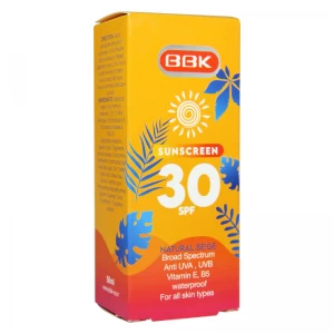 کرم ضد آفتاب SPF30 بژ طبیعی مناسب انواع پوست ببک 50 میلی لیتر