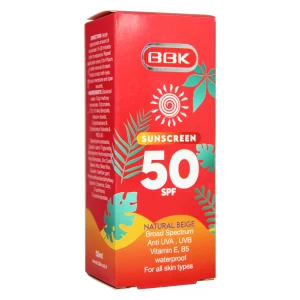 کرم ضد آفتاب SPF50 بژ طبیعی انواع پوست ببک 50 میلی لیتر