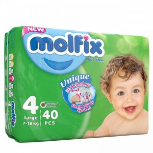 پوشک بچه مولفیکس سایز 4 بسته 40 عددی