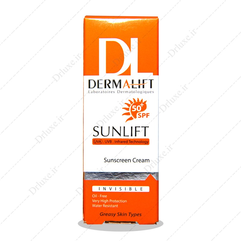 کرم ضد آفتاب SPF50 بدون رنگ فاقد چربی درمالیفت