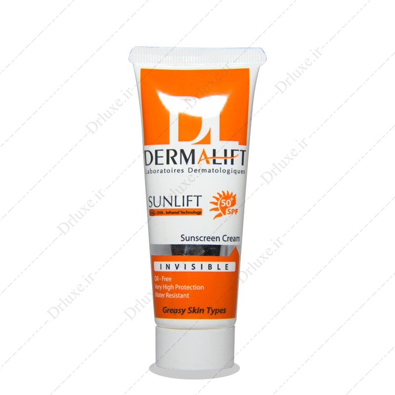 کرم ضد آفتاب SPF50 بدون رنگ فاقد چربی درمالیفت