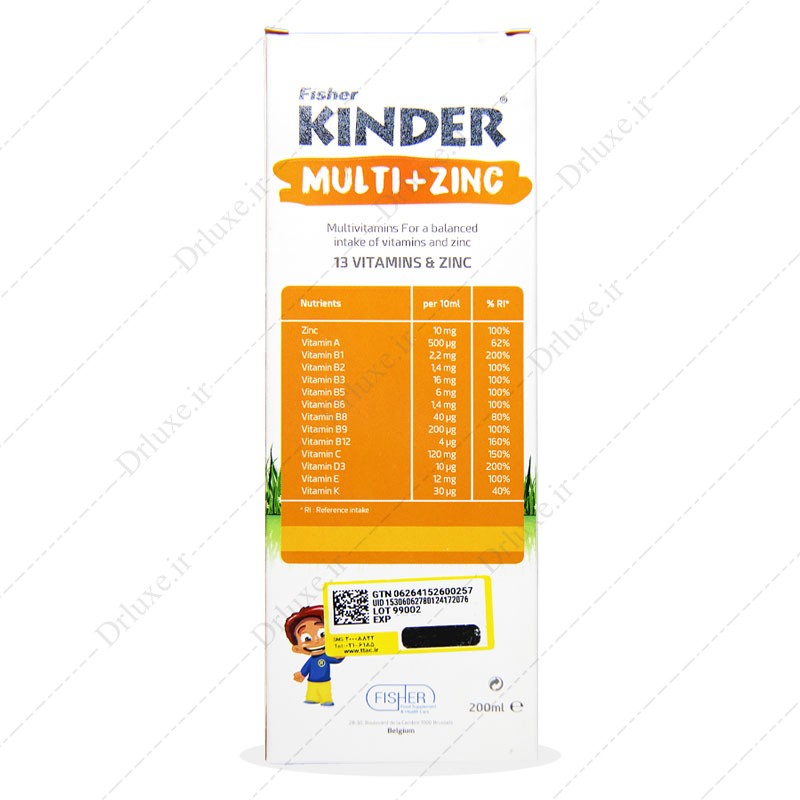 قیمت و خرید شربت مولتی + زینک فیشر کیندر 200 میلی لیتر - دکتر لوکس