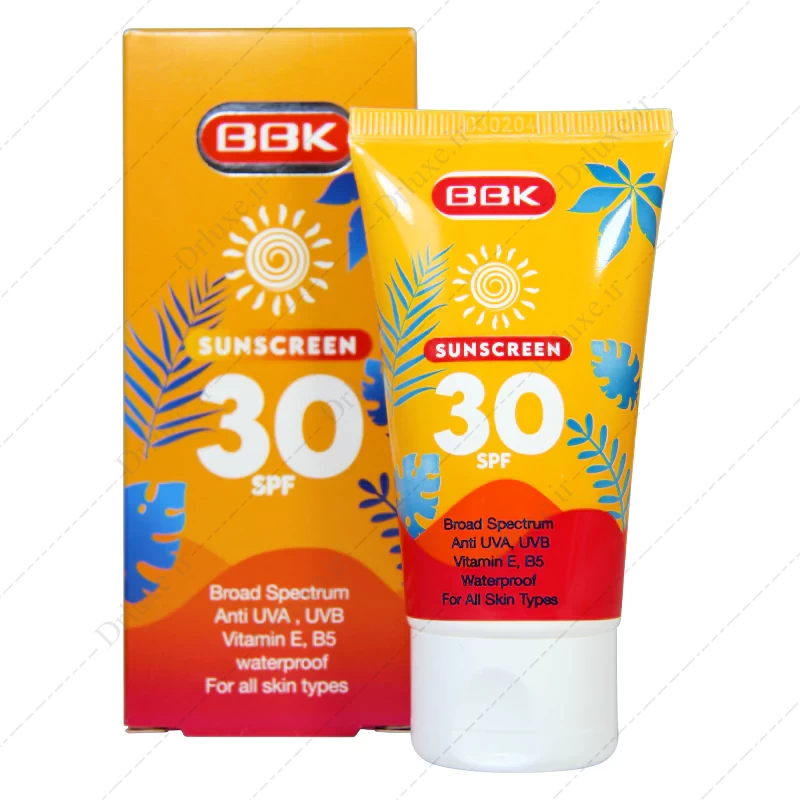 قیمت و خرید کرم ضد آفتاب SPF30 بی رنگ انواع پوست ببک 50 میل - دکتر لوکس