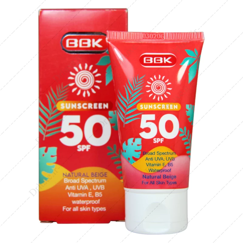 قیمت و خرید کرم ضد آفتاب SPF50 بژ طبیعی انواع پوست ببک 50 میلی لیتر - دکتر لوکس