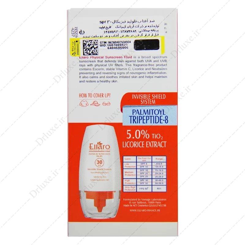 بررسی و خرید ضد آفتاب SPF30 فلوئید بی رنگ فیزیکال الارو 50 میل - دکتر لوکس