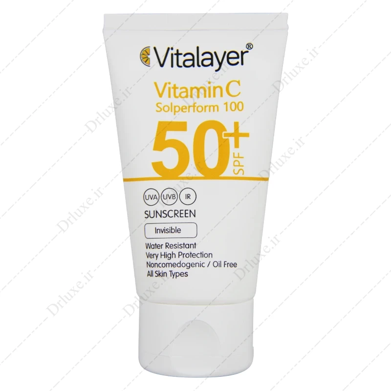 بررسی و خرید کرم ضد آفتاب SPF50 بی رنگ ویتامین C ویتالیر 40 میل - دکتر لوکس