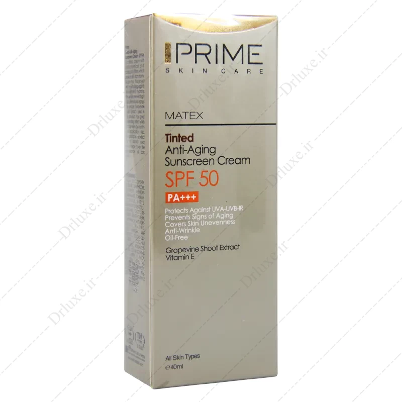 کرم ضد آفتاب SPF50 جوان کننده پرایم رنگی 40 میلی لیتر