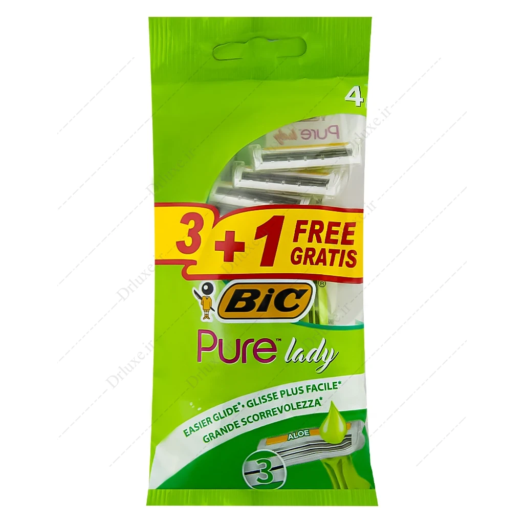 تیغ سه لبه بیک پیور بسته 3 +1 عدد