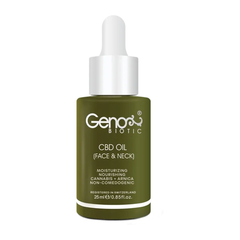 روغن CBD Oil رطوبت رسان صورت و گردن ژنوبایوتیک 25 میلی لیتر