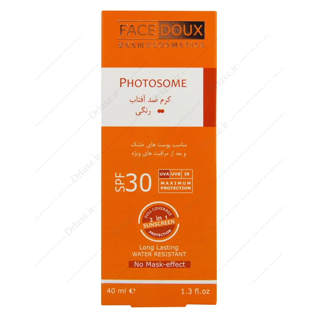 کرم ضد آفتاب Spf 30 رنگی Photosome فیس دوکس 40 میلی‌لیتر
