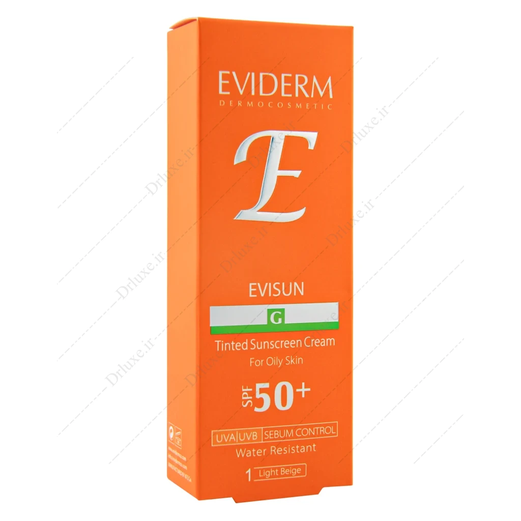 کرم ضد آفتاب SPF50 بژ روشن اویدرم پوست چرب