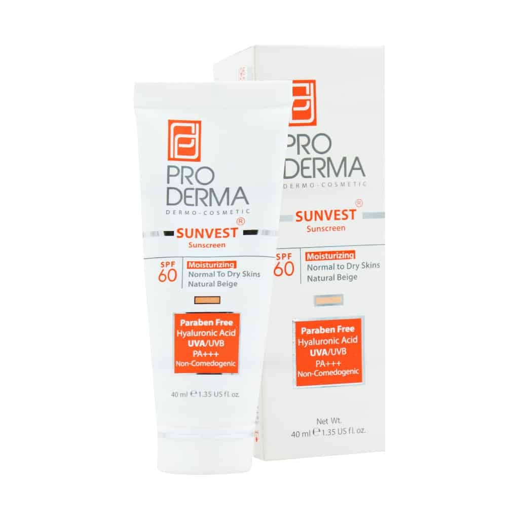 کرم ضد آفتاب و مرطوب کننده SPF60 رنگی پرودرما