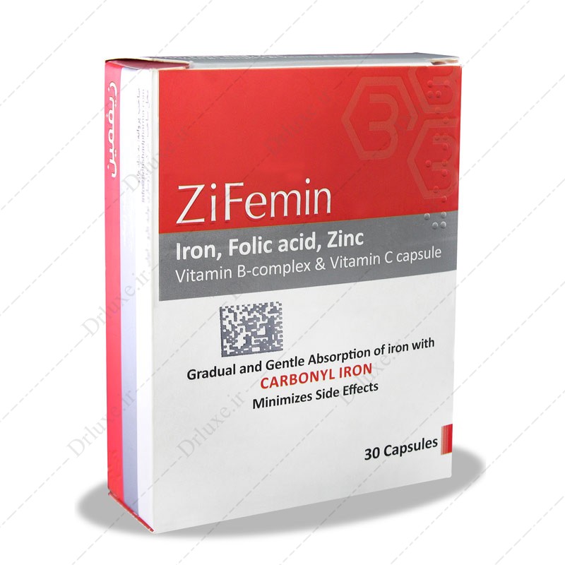 مشخصات،قیمت وخرید کپسول کربونیل آیرون زیفمین 30 عدد-دکتر لوکس