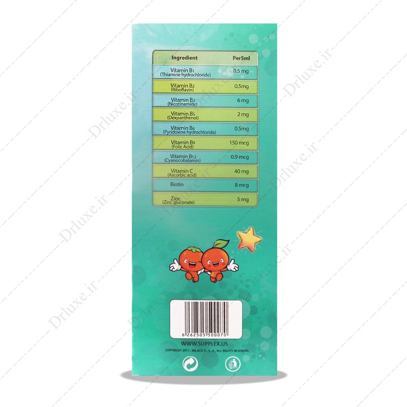 خرید شربت زینک + ب کمپلکس ساپلکس 300 میلی لیتر - دکتر لوکس