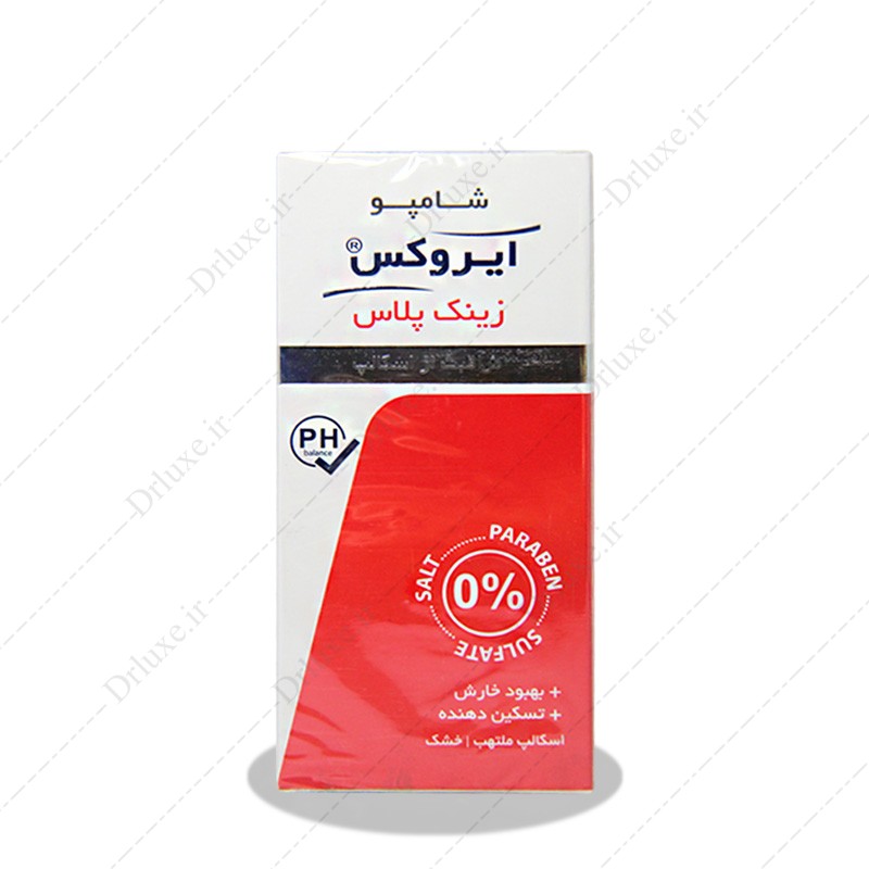 مشخصات، قیمت و خرید شامپو زینک پلاس اسکالپ خشک ایروکس 200 گرم - دکتر لوکس