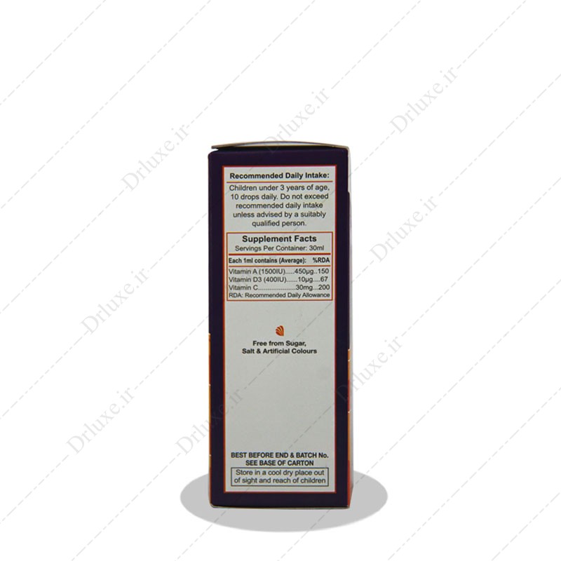مشخصات،قیمت وخریدقطره ویتامین آ + د3 + ث او پی دی فارما  30 میلی لیتر-دکتر لوکس