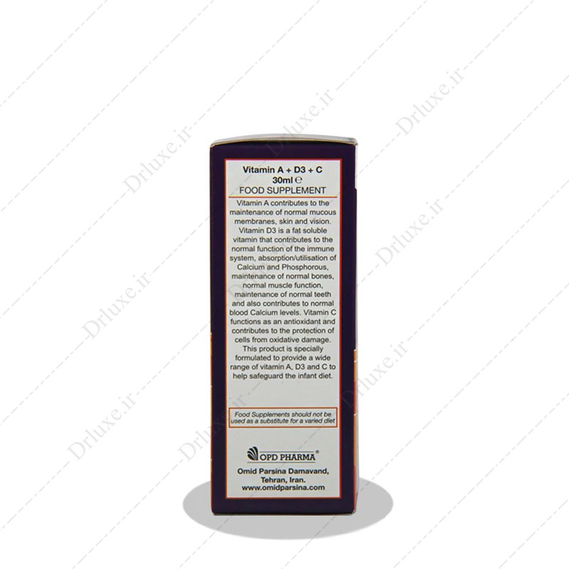 مشخصات،قیمت وخریدقطره ویتامین آ + د3 + ث او پی دی فارما  30 میلی لیتر-دکتر لوکس