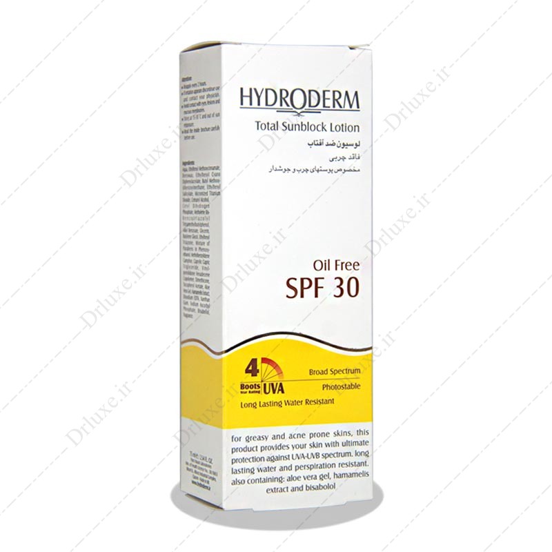 مشحصات،قیمت وخرید لوسیون ضدآفتابSPF30 فاقد چربی هیدرودرم 75 میلی لیتر-دکتر لوکس