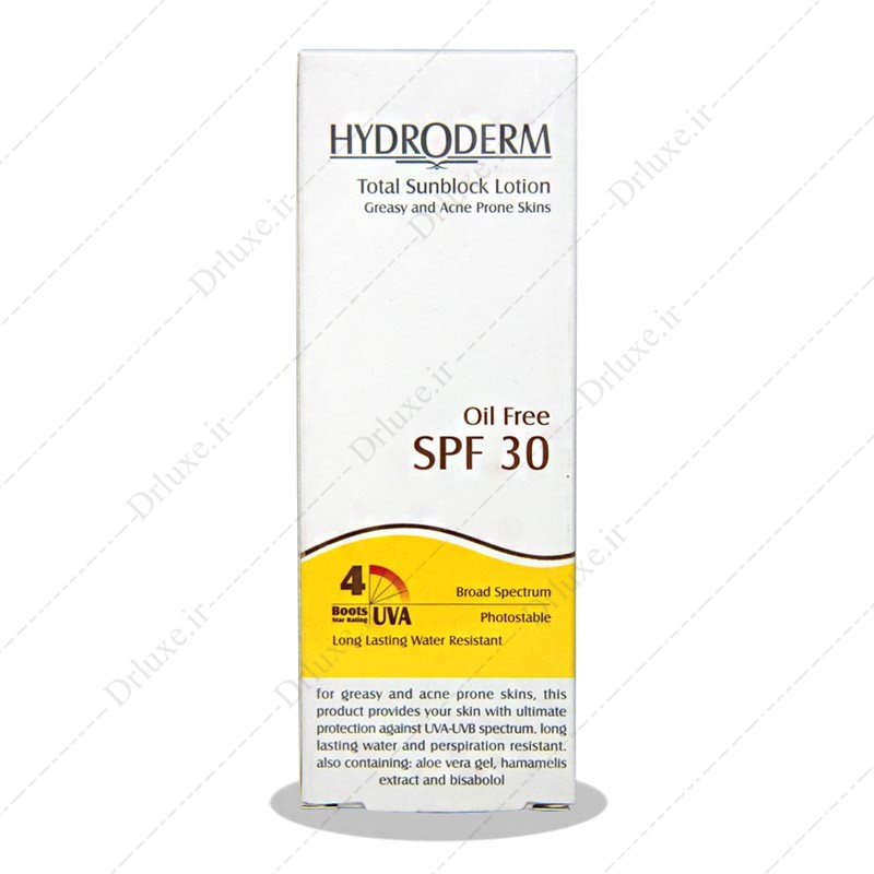 مشحصات،قیمت وخرید لوسیون ضدآفتابSPF30 فاقد چربی هیدرودرم 75 میلی لیتر-دکتر لوکس